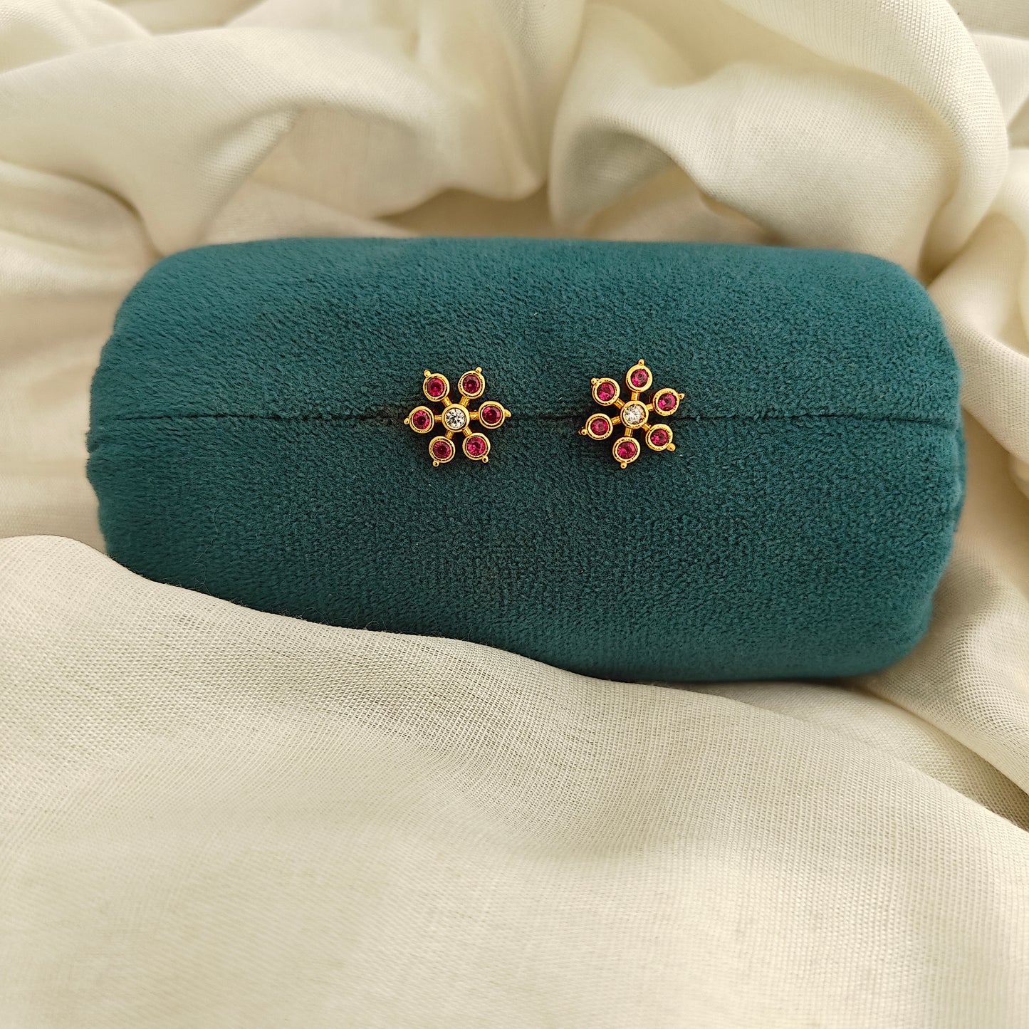 92.5 Silver With Gold Polish Earrings-RCV383