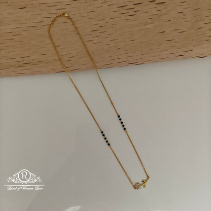 92.5 SILVER LIGHT WEIGHTBLACK BEADS WITH PENDANT-RCVC005