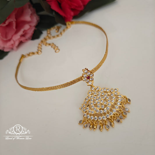 92.5 silver simple and Cute nanu patti necklace-RCK297-1