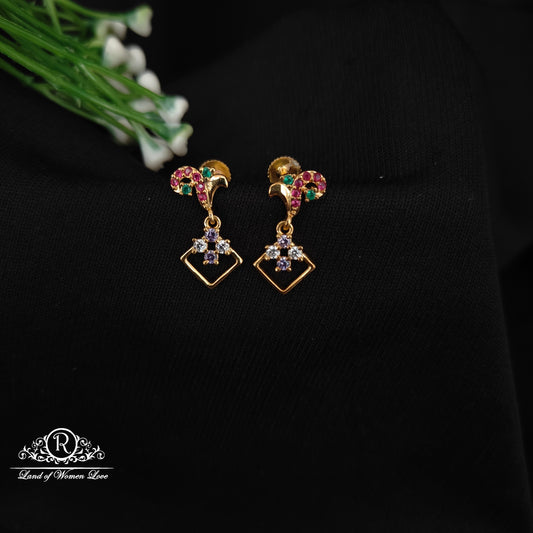 92.5 SILVER STONE EARRINGS-RCHD091