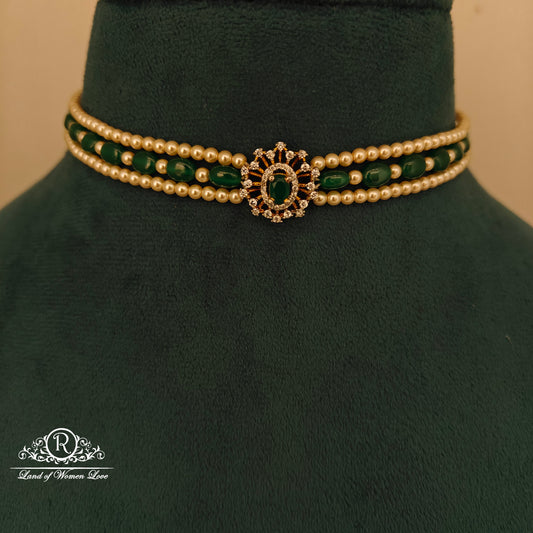 92.5 Silver pearl chocker-RCH1186
