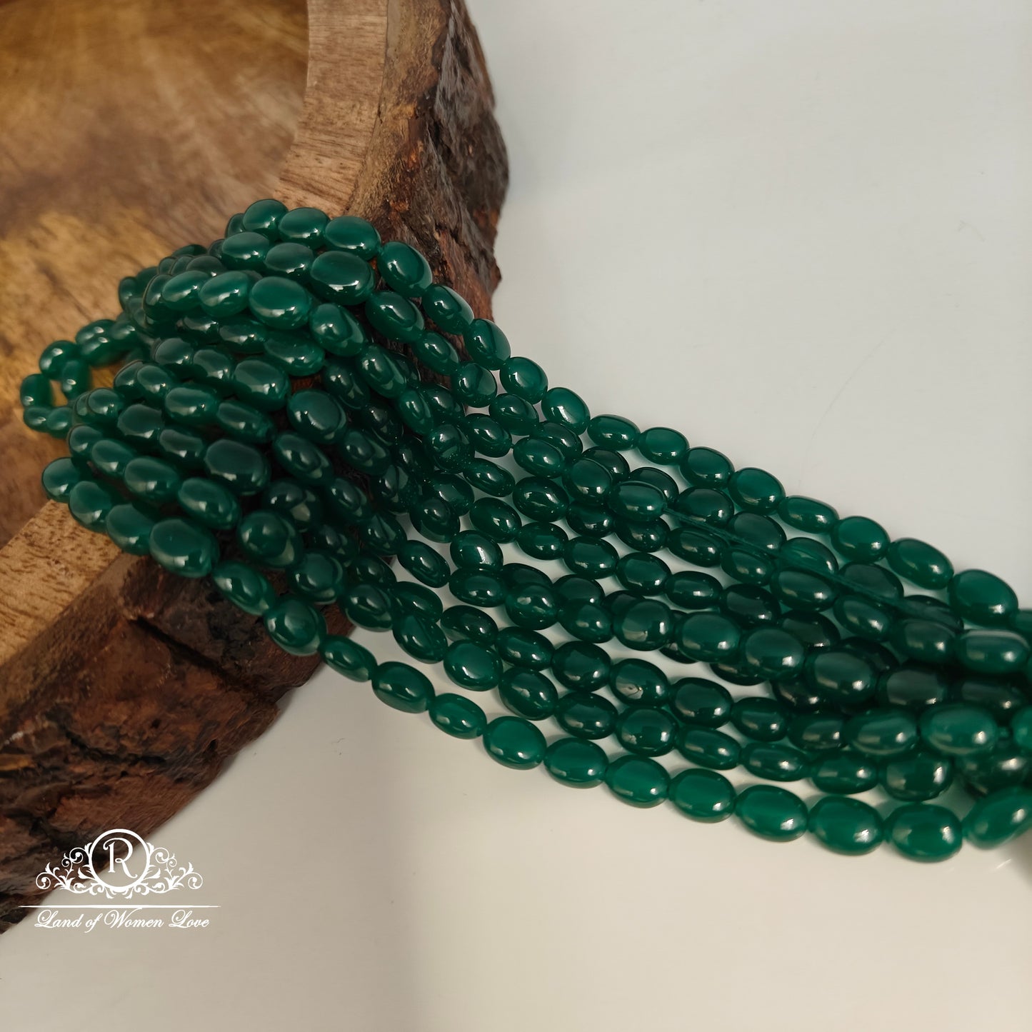 EMERALD OVAL SHAPE HONEX BEADS-RCMR24