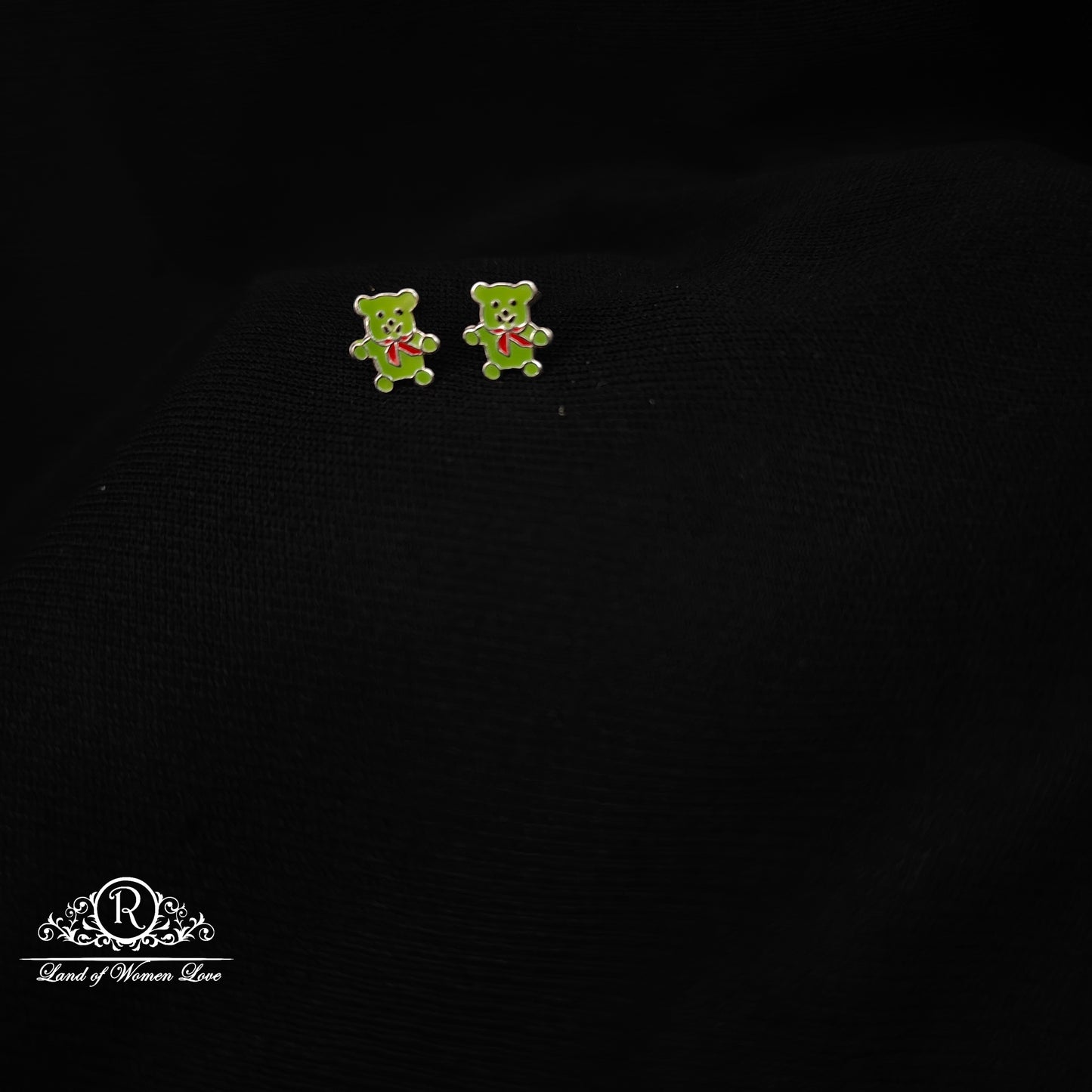 92.5 Silver Cat Kids Earrings-RCHS60