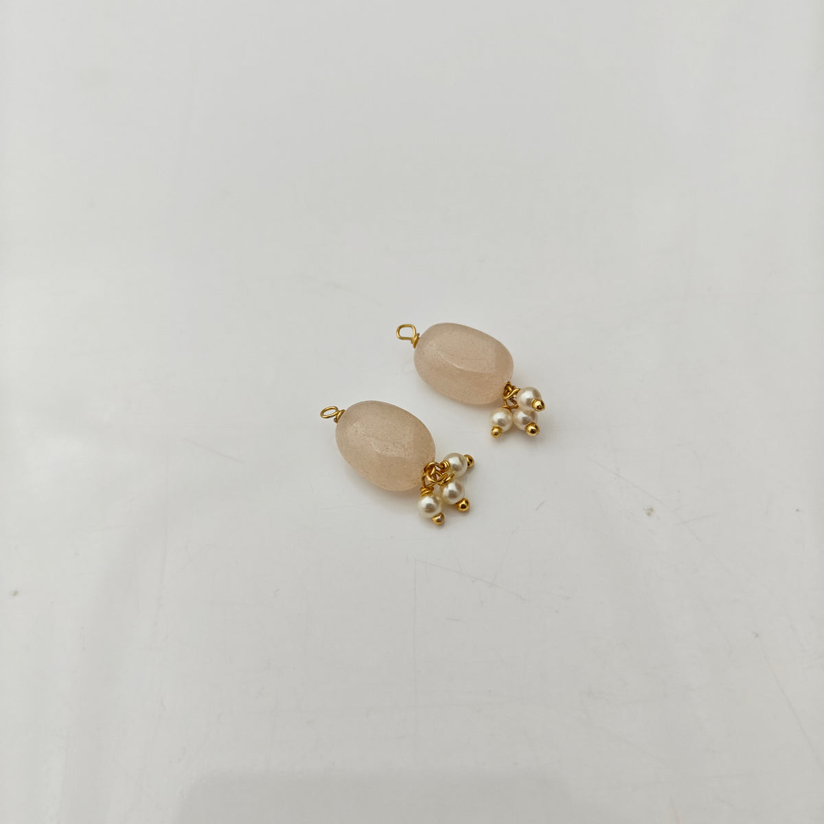 92.5 Silver with gold polish  beads hanging earrings -RCH1367-2