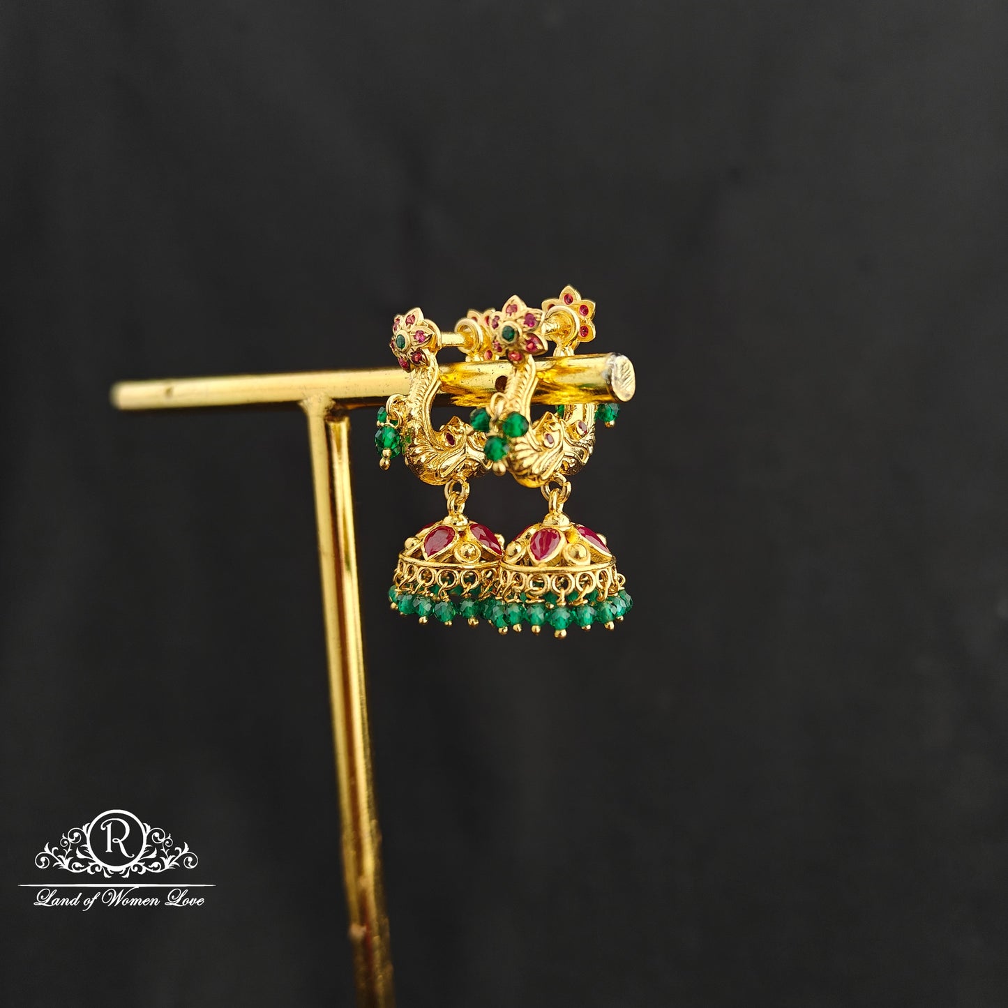 92.5 Silver Makara kundan Earrings -RCBH070