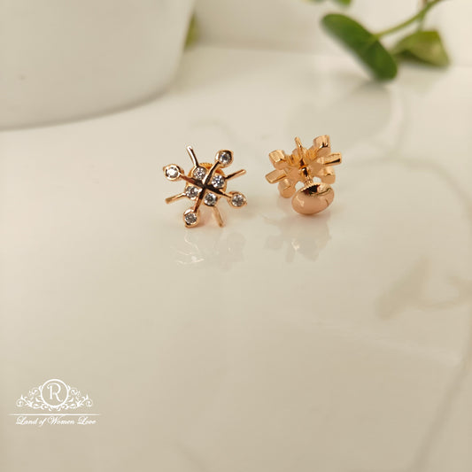 92.5 SILVER ROSE GOLD POLISH EARRINGS-RCM1415