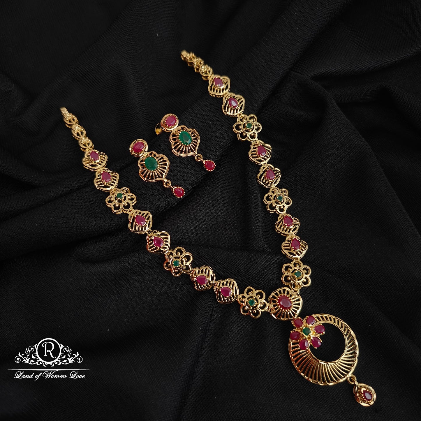 92.5 silver premium ruby necklace-RCHD005