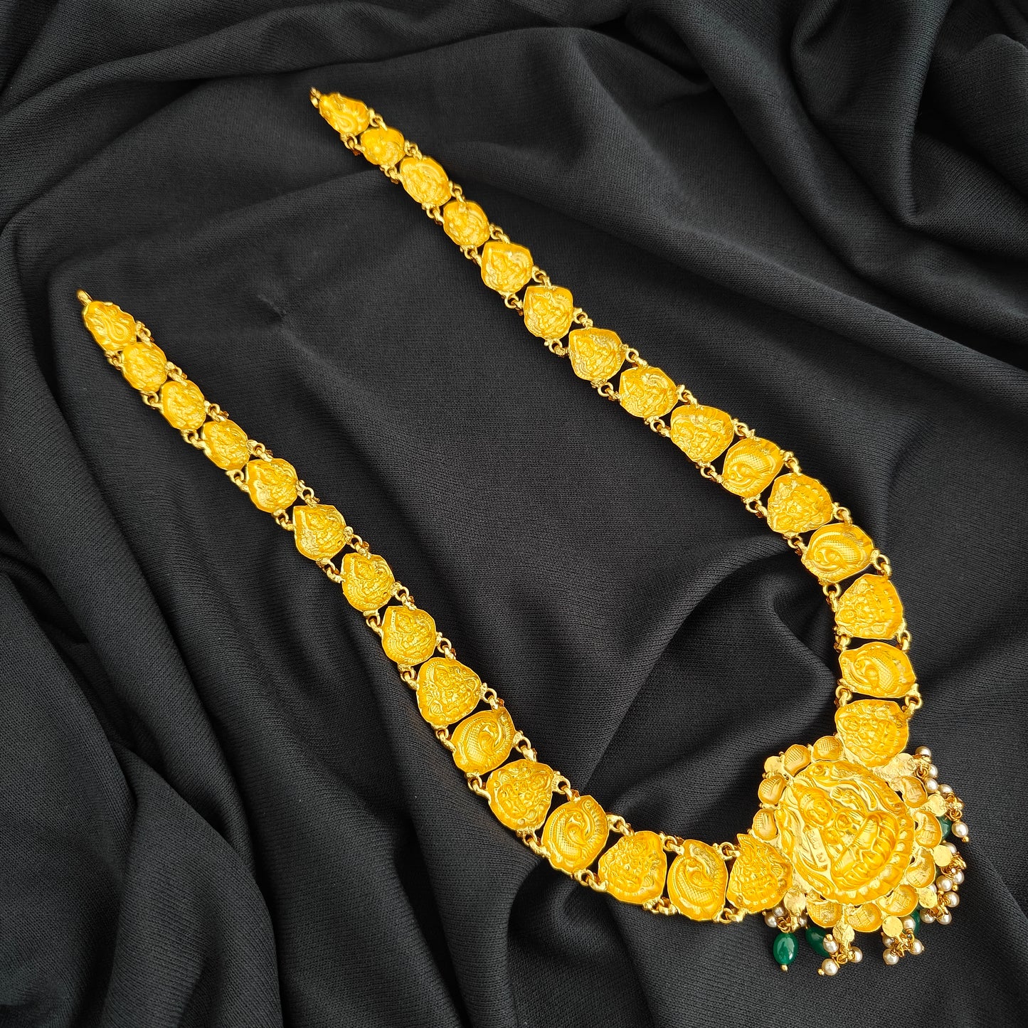 92.5 Silver  lakshmi devi Haram design-RCV328