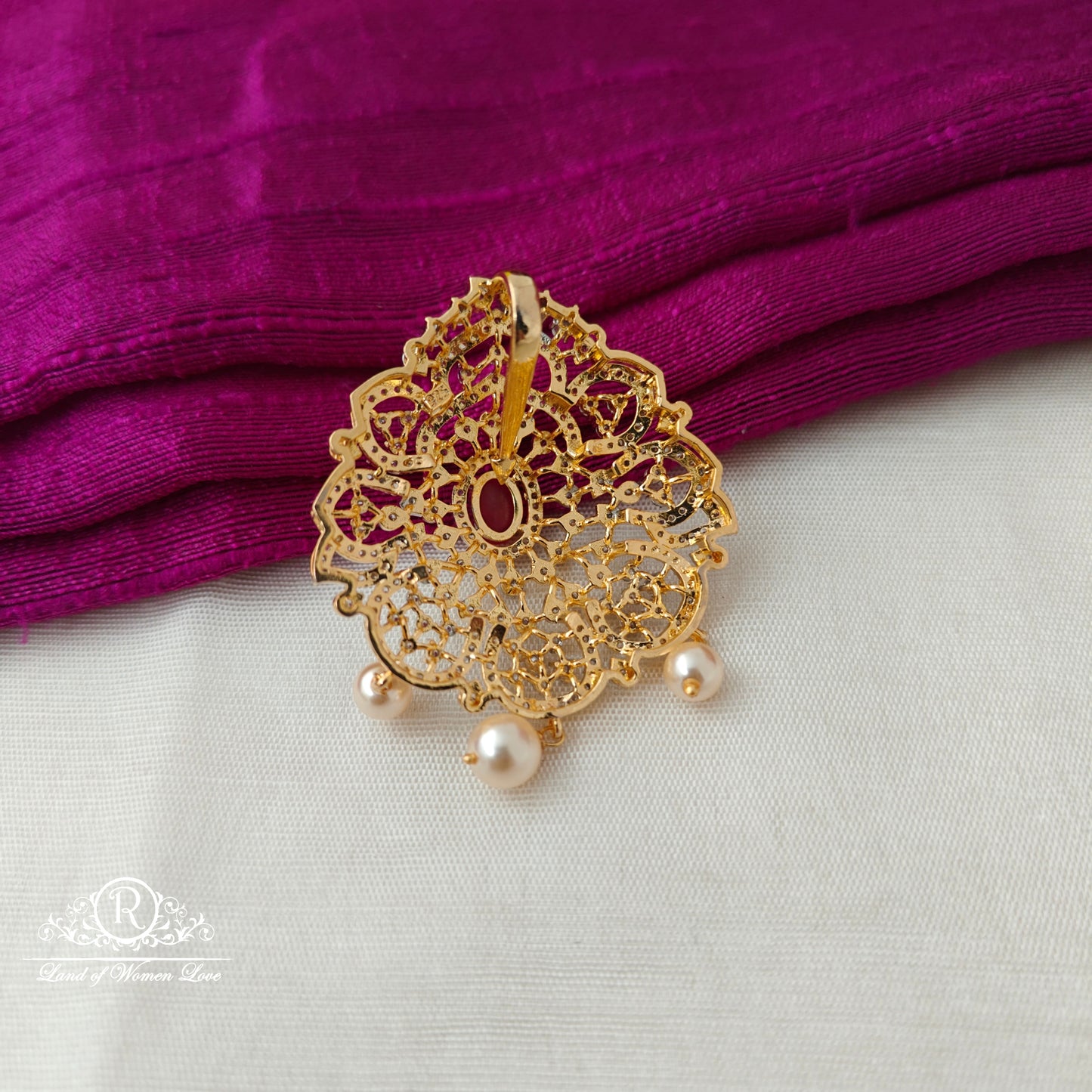 92.5 SILVER Diamond Finishing Pendant-RCSB010
