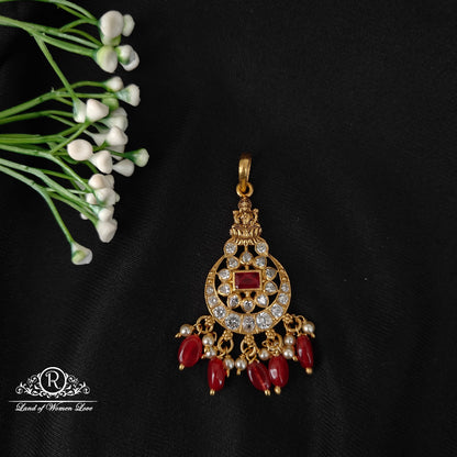 92.5 silver Lakshmi Devi design ruby tikka -RCM224