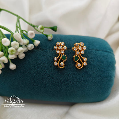 92.5 Silver Small White Stone  Earrings-RCR052