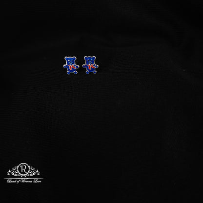 92.5 Silver Cat Kids Earrings-RCHS60