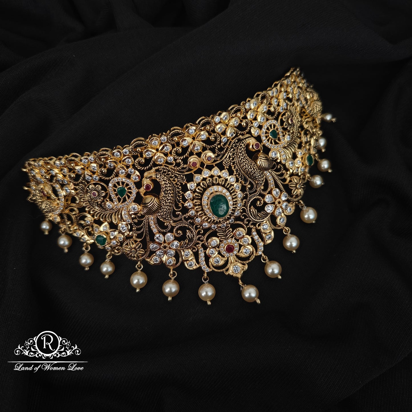 92.5 SILVER PEACOCK CHOCKER-RCHD100