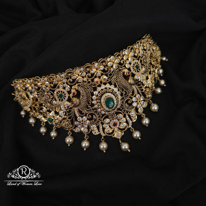 92.5 SILVER PEACOCK CHOCKER-RCHD100