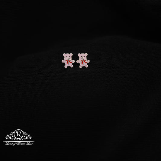 92.5 Silver Cat Kids Earrings-RCHS60