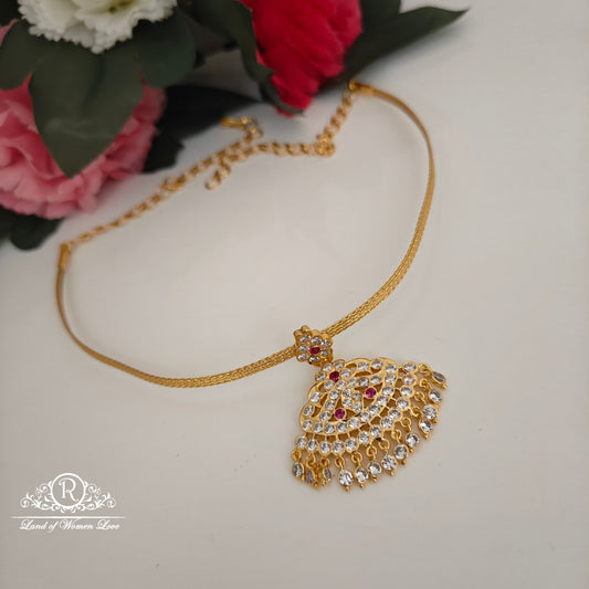 92.5 silver simple and Cute nanu patti necklace -RCK297-3