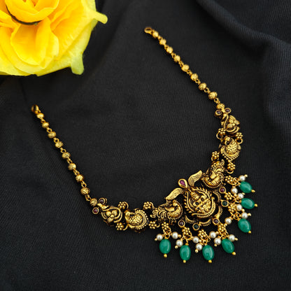 92.5 Silver  lakshmi devi Necklace design-RCV354