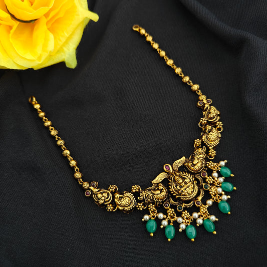 92.5 Silver  lakshmi devi Necklace design-RCV354