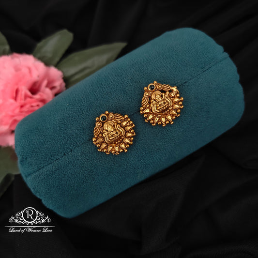 92.5-SILVER LAKSHMI DEVI EARRINGS -RCZ1009