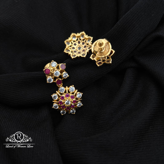 92.5 Silver with gold polish Earrings-RCH1305