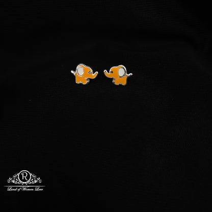 92.5 Silver Elephant Kids Earrings-RCHS62