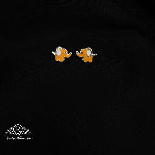 92.5 Silver Elephant Kids Earrings-RCHS62