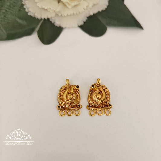 92.5-SILVER PEACOCK DESGIN SIDE LOCKETS -RCZ1031