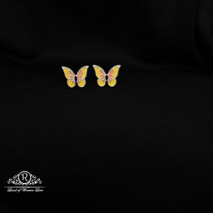 92.5 Silver Butterfly  Kids Earrings-RCHS53