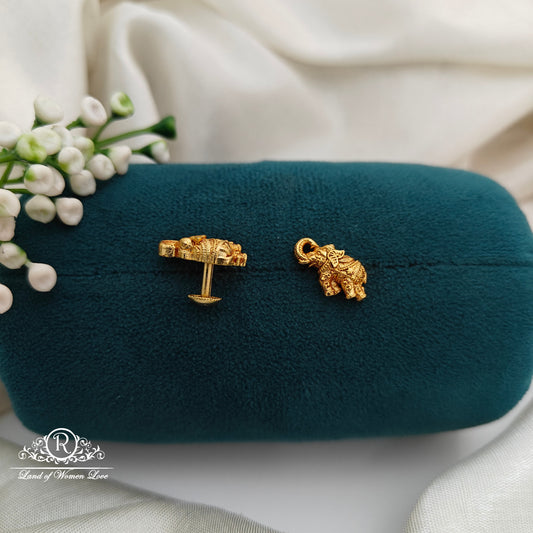 92.5 Silver Small Elephant Earrings-RCR018