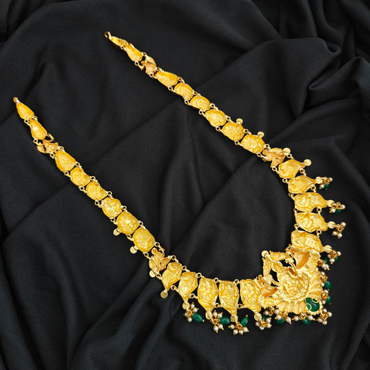 92.5 Silver  lakshmi devi Haram design-RCV332