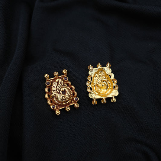 92.5-silver-with-gold-polish-peacock desgin side locket-RCJR9942-1