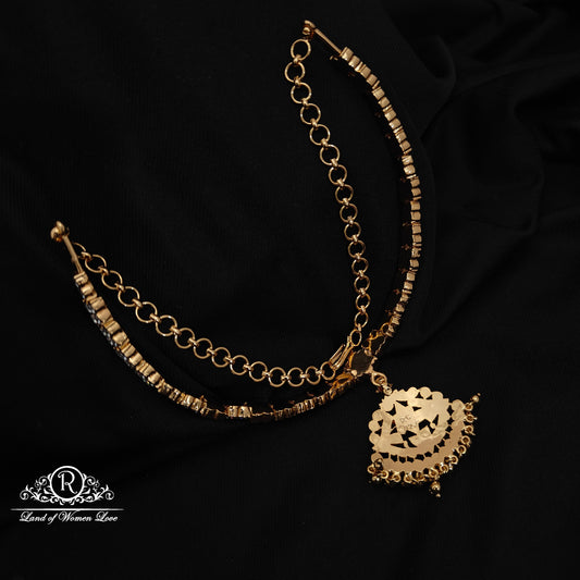 92.5 Silver with gold polish necklace -RCK328