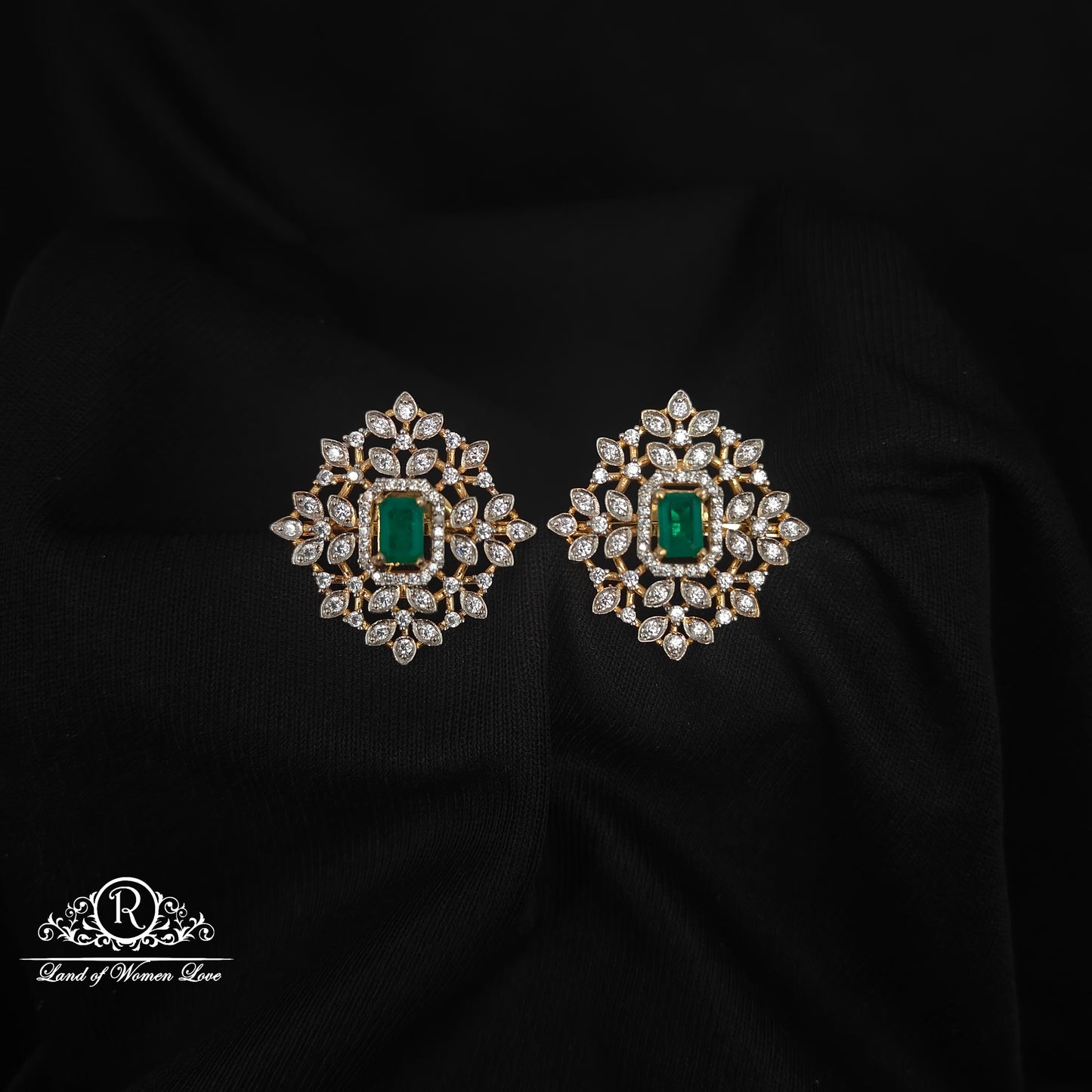 92.5 SILVER DIAMOND FINISHING  EARRINGS-RCZP025