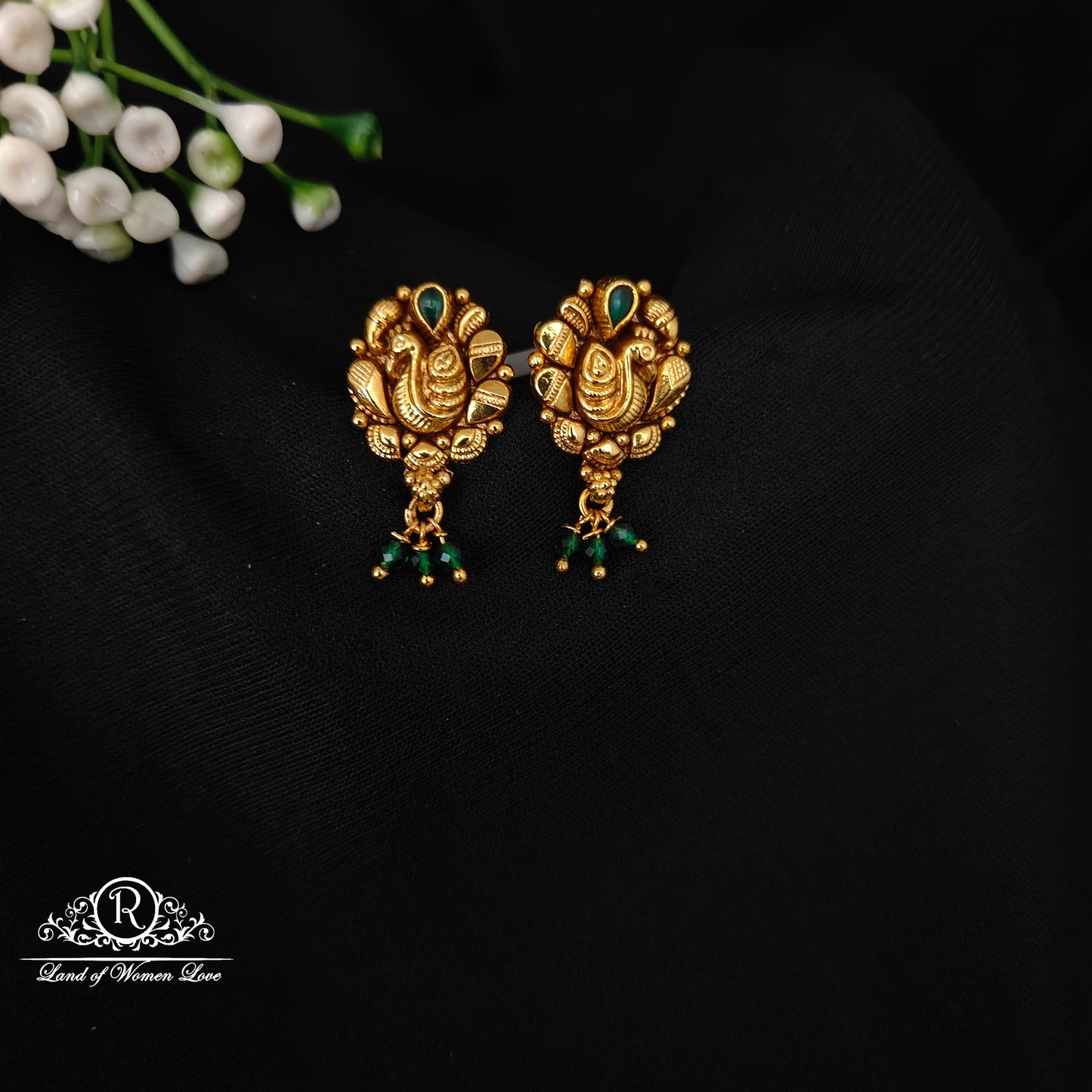 92.5 SILVER PEACOCK EARRINGS-RCM1392