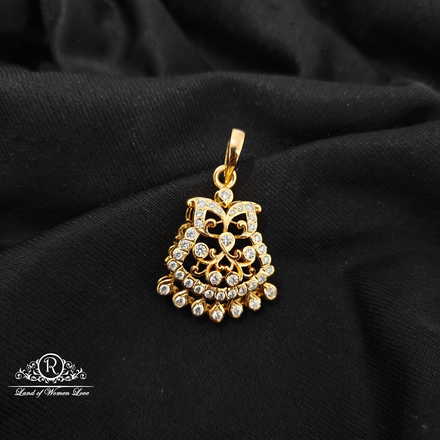 92.5 Silver white stones locket -RCM1594