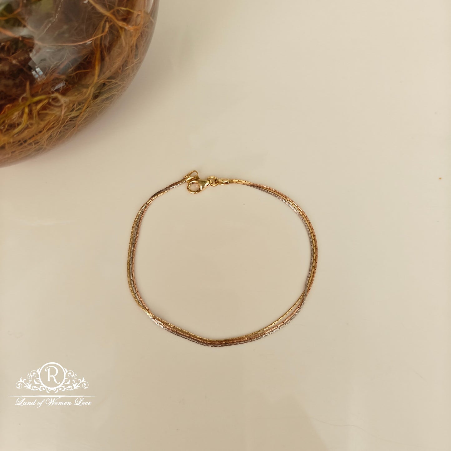 92.5 SILVER THREE TONE BRACELET -RCG350