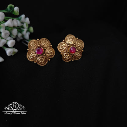 92.5 SILVER KASU MODEL EARRINGS-RCM1396