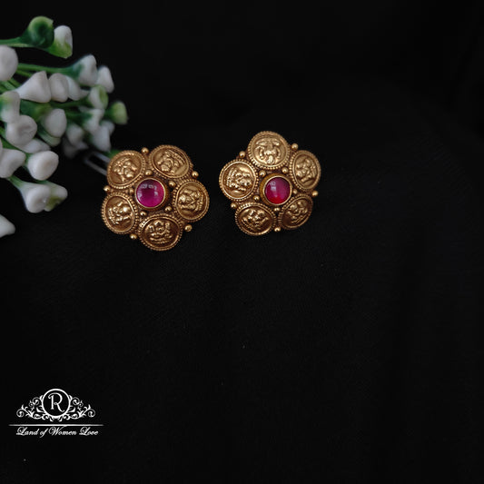 92.5 SILVER KASU MODEL EARRINGS-RCM1396