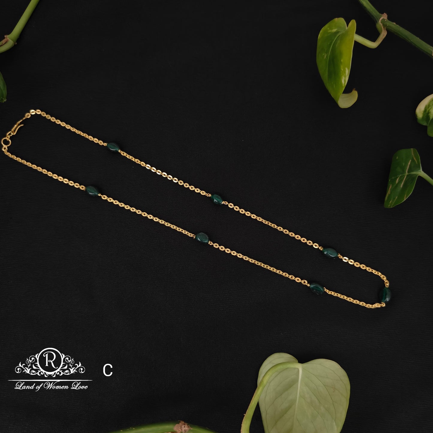 92.5 Silver simple and Cute chain with beads-SA100