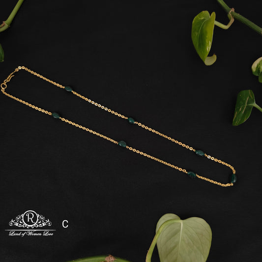 92.5 Silver simple and Cute chain with beads-SA100