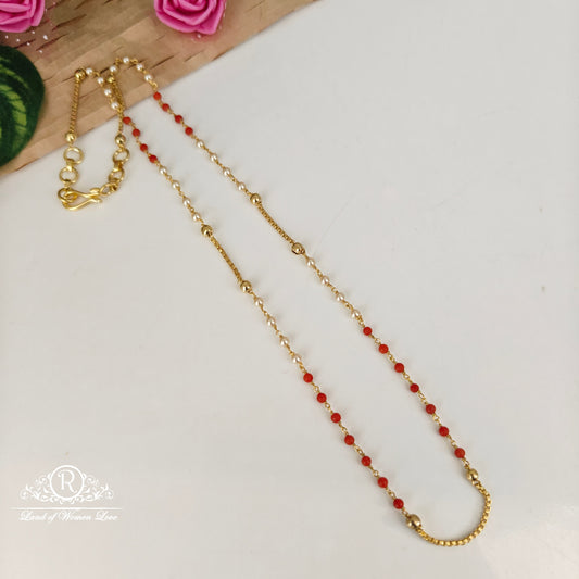 92.5-SILVER CORAL BEADS CHAIN-RCNJ044