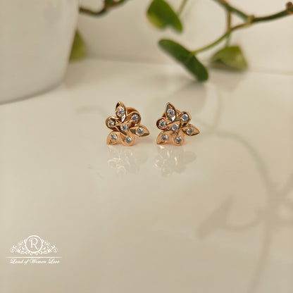 92.5 SILVER ROSE GOLD POLISH EARRINGS-RCM1412