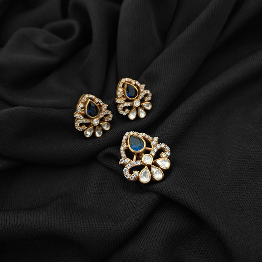 92.5 silver moissanite pendant with earrings set-RCSSJ02
