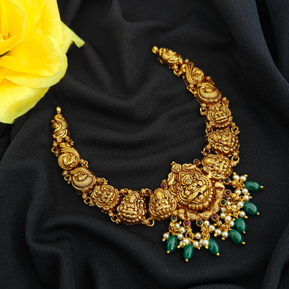 92.5 Silver  lakshmi devi Necklace design-RCV340