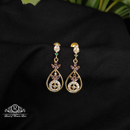92.5 SILVER STONE EARRINGS-RCHD039