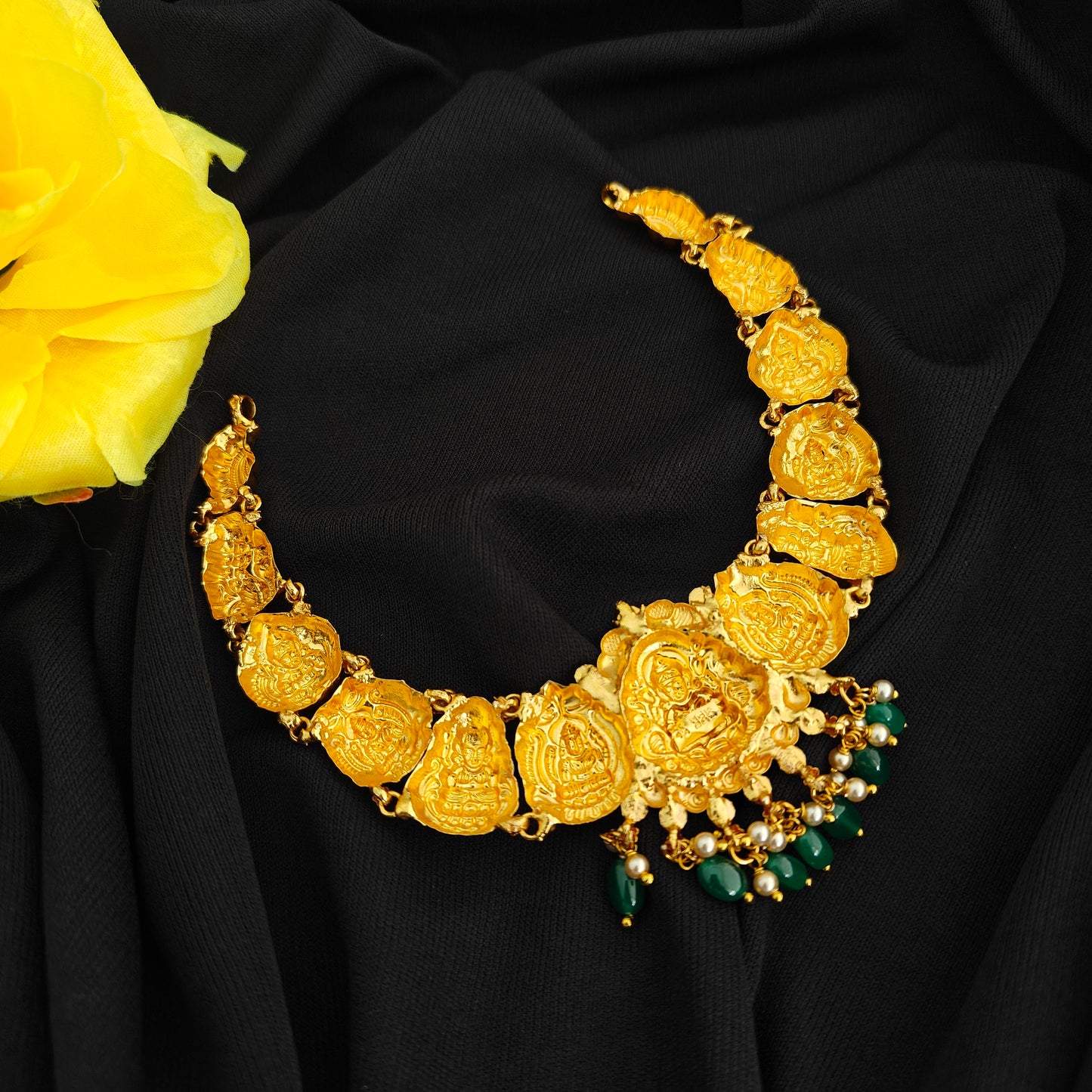 92.5 Silver  lakshmi devi Necklace design-RCV339