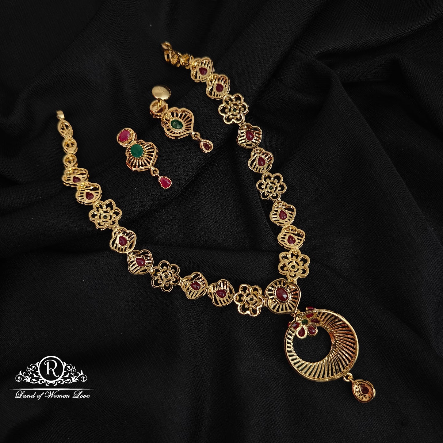 92.5 silver premium ruby necklace-RCHD005