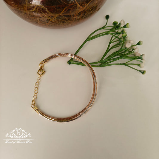 92.5 SILVER THREE TONE BRACELET -RCG347