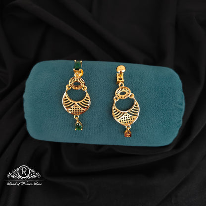 92.5 SILVER GOLD REPILCA DESGIN EARRINGS-RCM1438-1