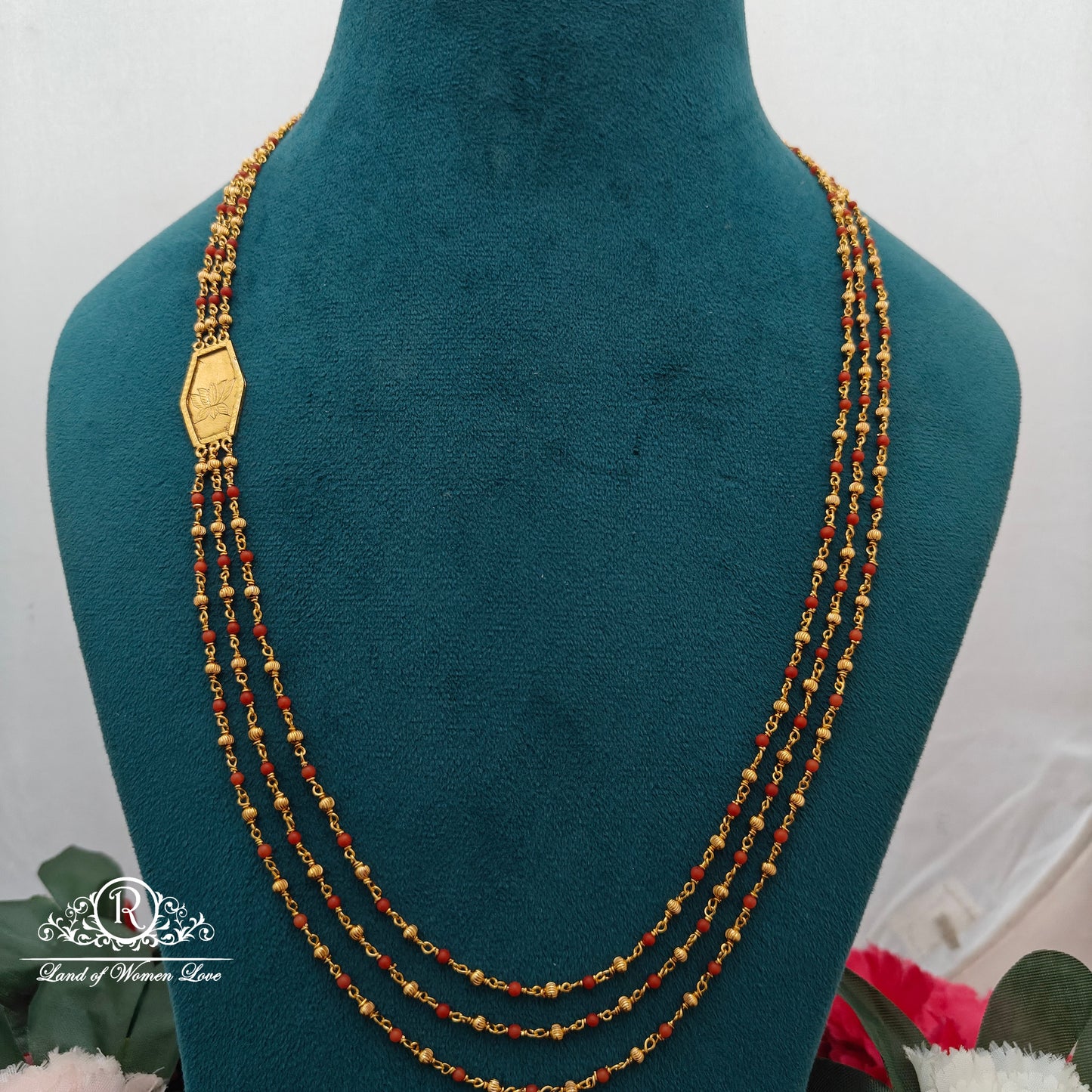 Corals Silver Chandhra Haram-RCK208